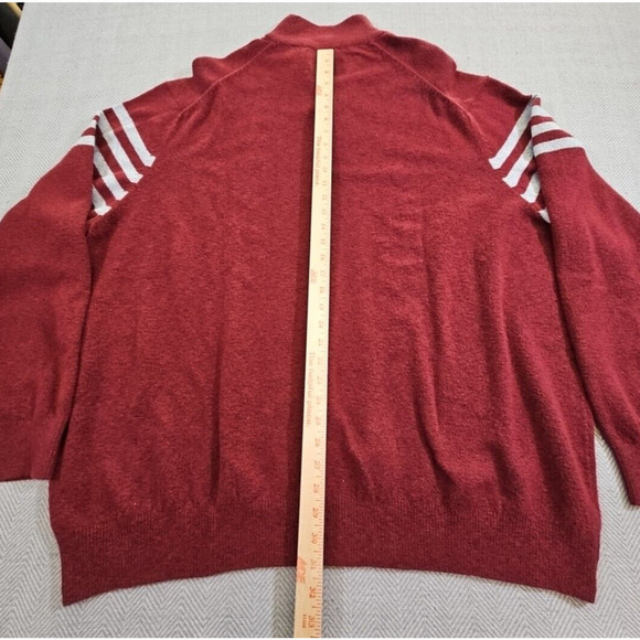 Izod Sweater Men's 4X Big & Tall Red & Grey 1/4 Zip Long Sleeve NWT Quiet Luxury - Picture 14 of 16